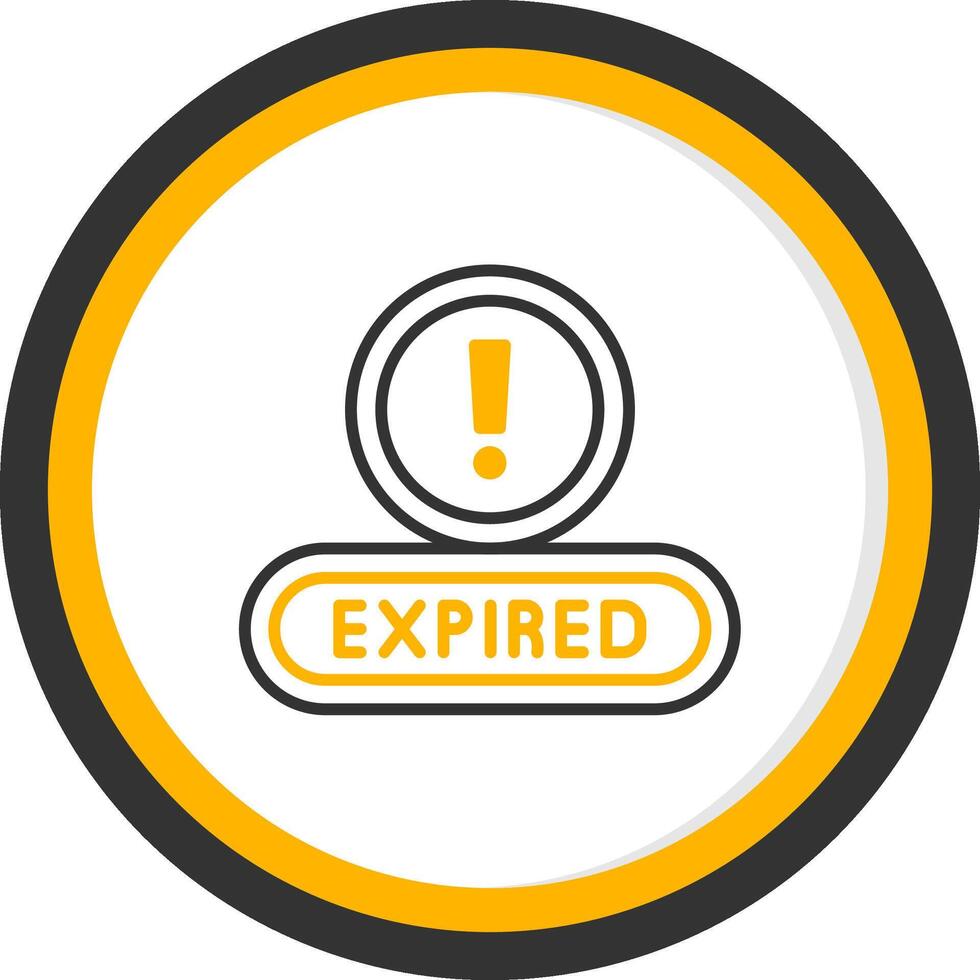 Expired Line Two Color Circle Icon vector