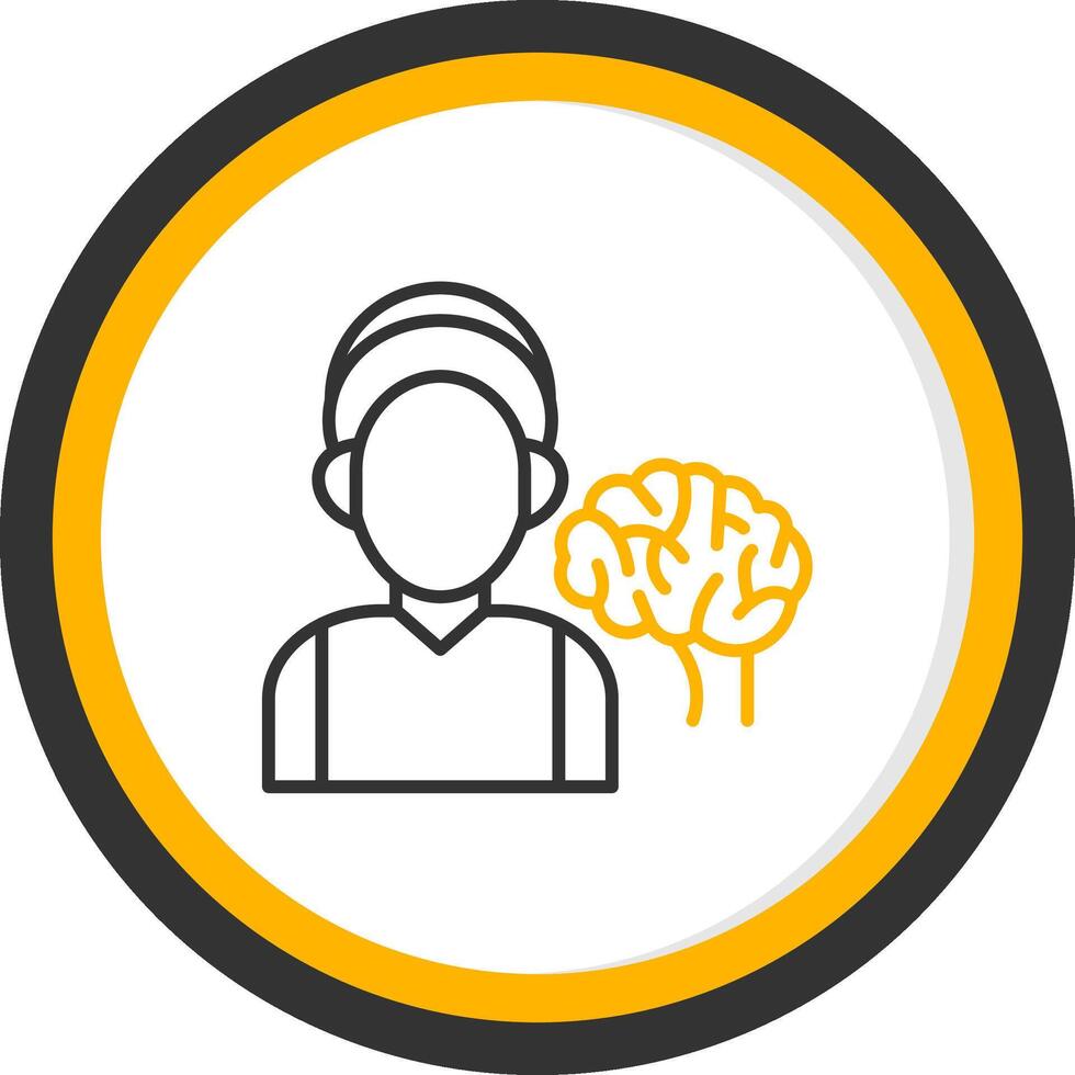 Neurologist Line Two Color Circle Icon vector