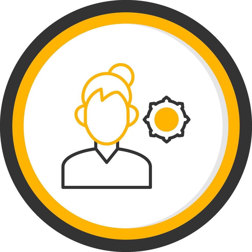 Support Line Two Color Circle Icon vector
