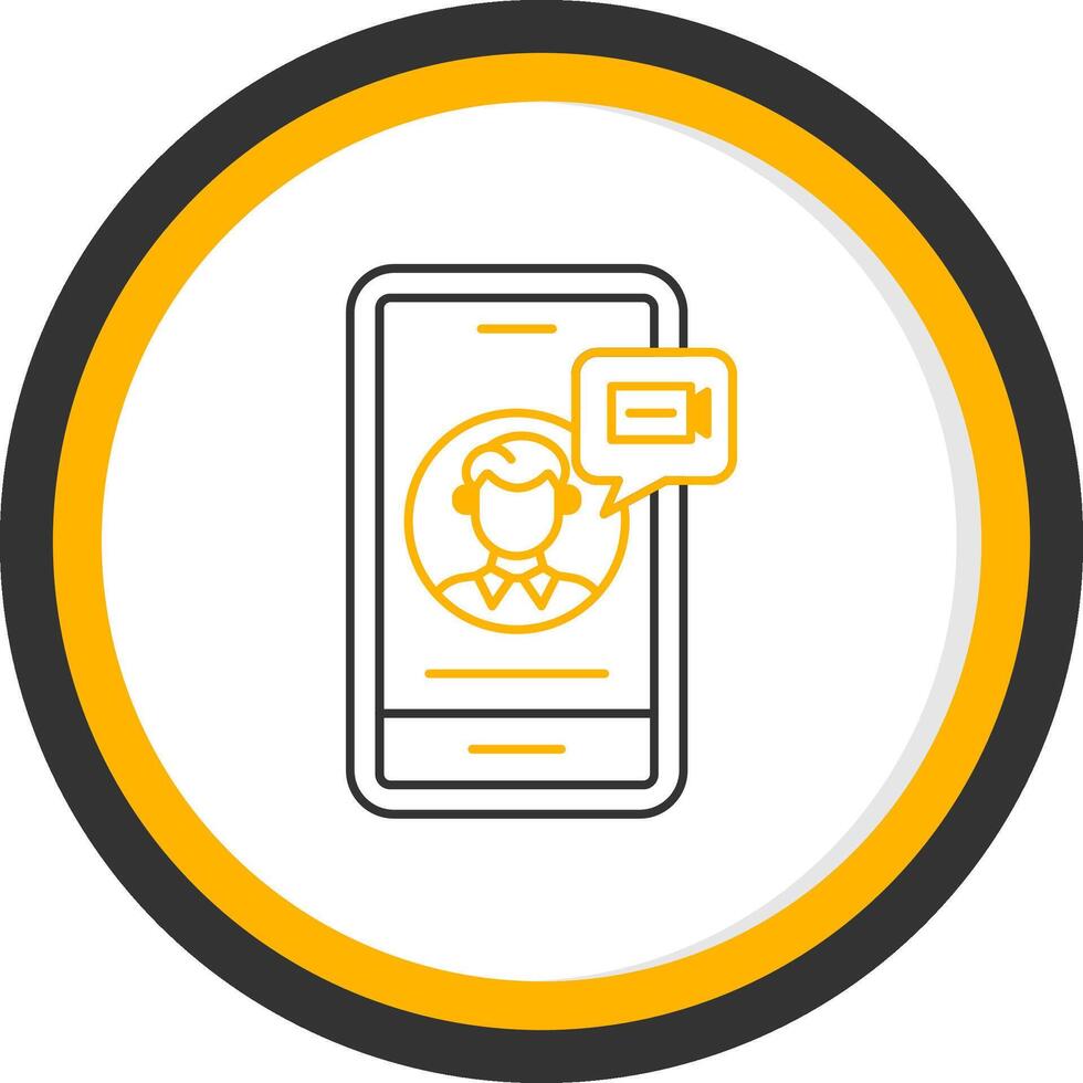 Conference Line Two Color Circle Icon vector