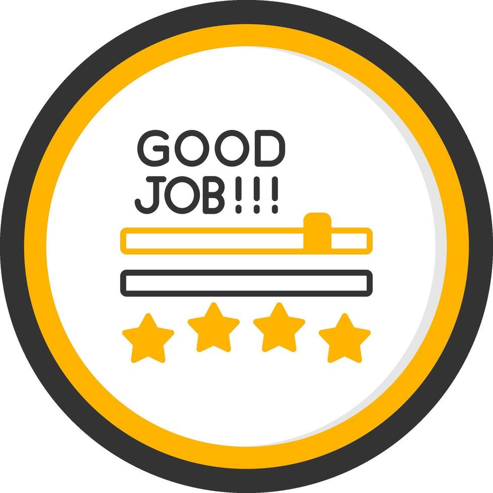 Good Job Line Two Color Circle Icon vector