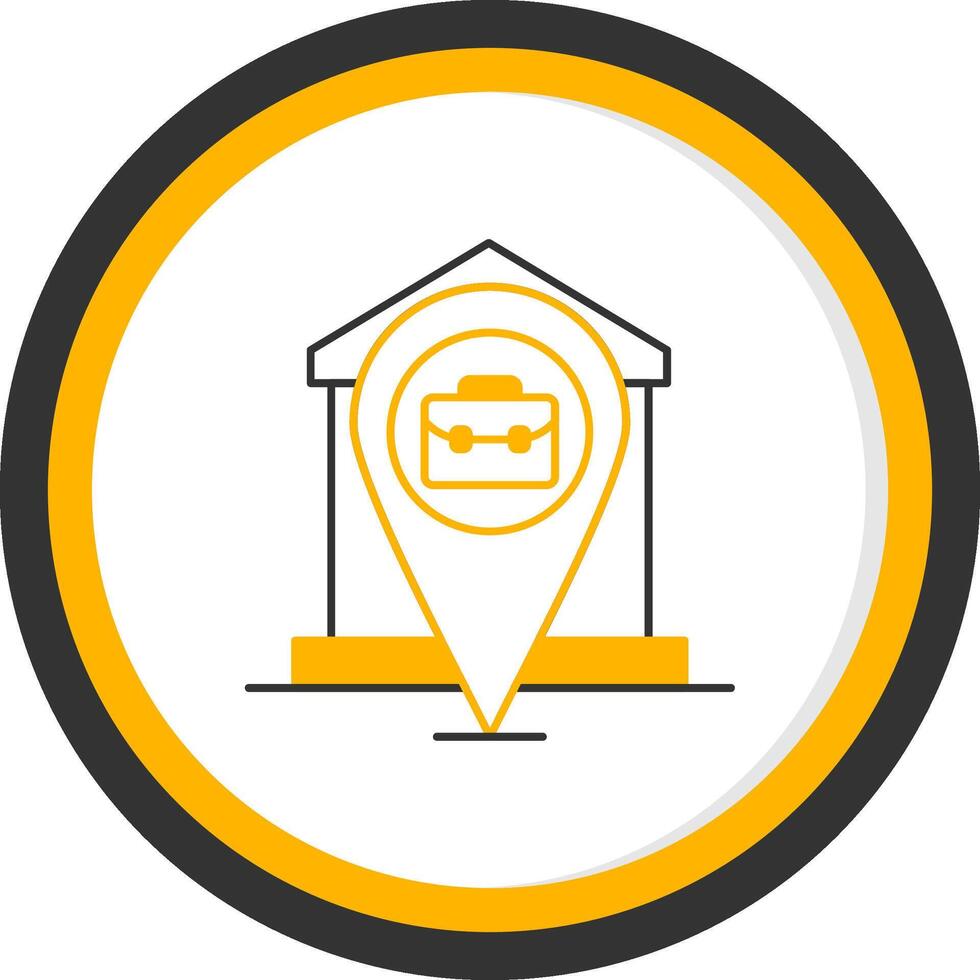 Remote Working Line Two Color Circle Icon vector