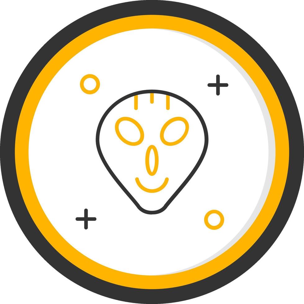 Alien Line Two Color Circle Icon vector