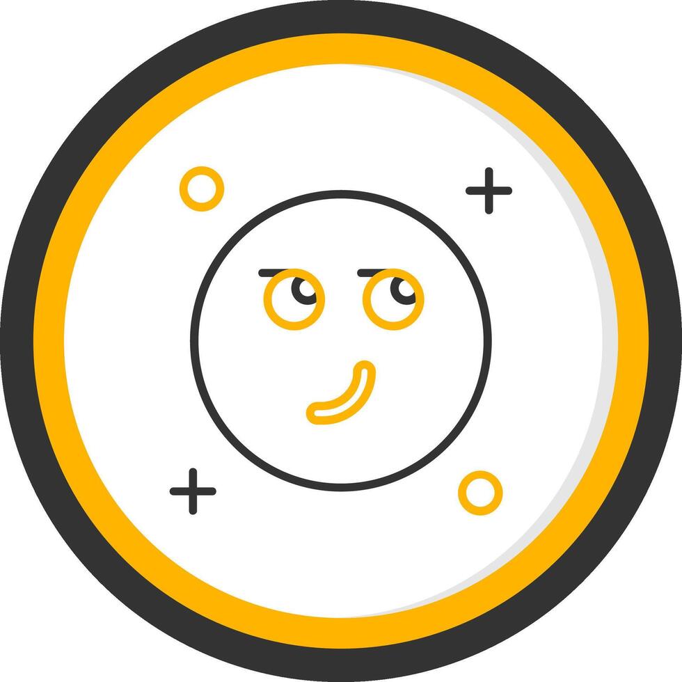 Smirking Line Two Color Circle Icon vector