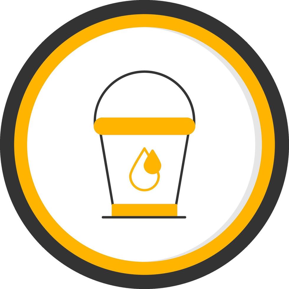 Water Bucket Line Two Color Circle Icon vector
