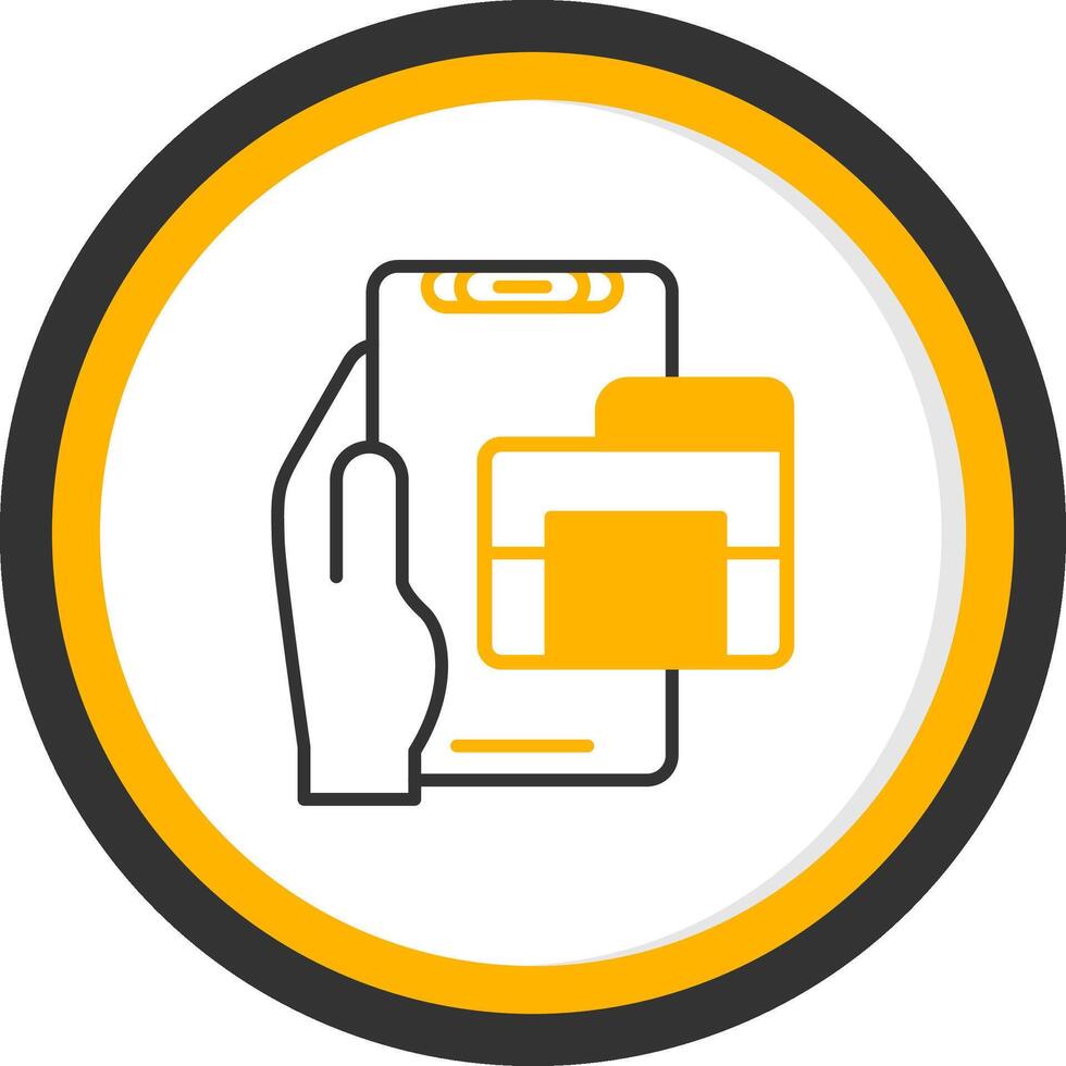 Folder Line Two Color Circle Icon vector