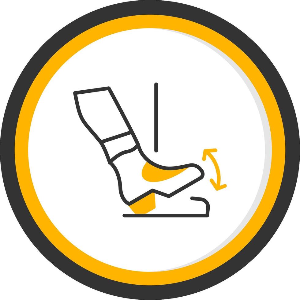 Toe Drop Line Two Color Circle Icon vector