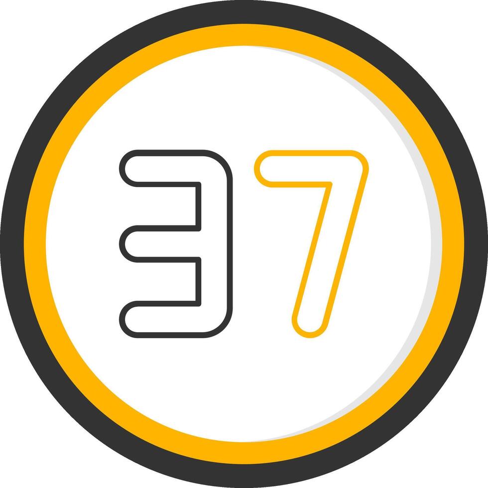 Thirty seven Line Two Color Circle Icon vector