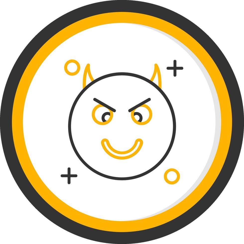 Demon Line Two Color Circle Icon vector