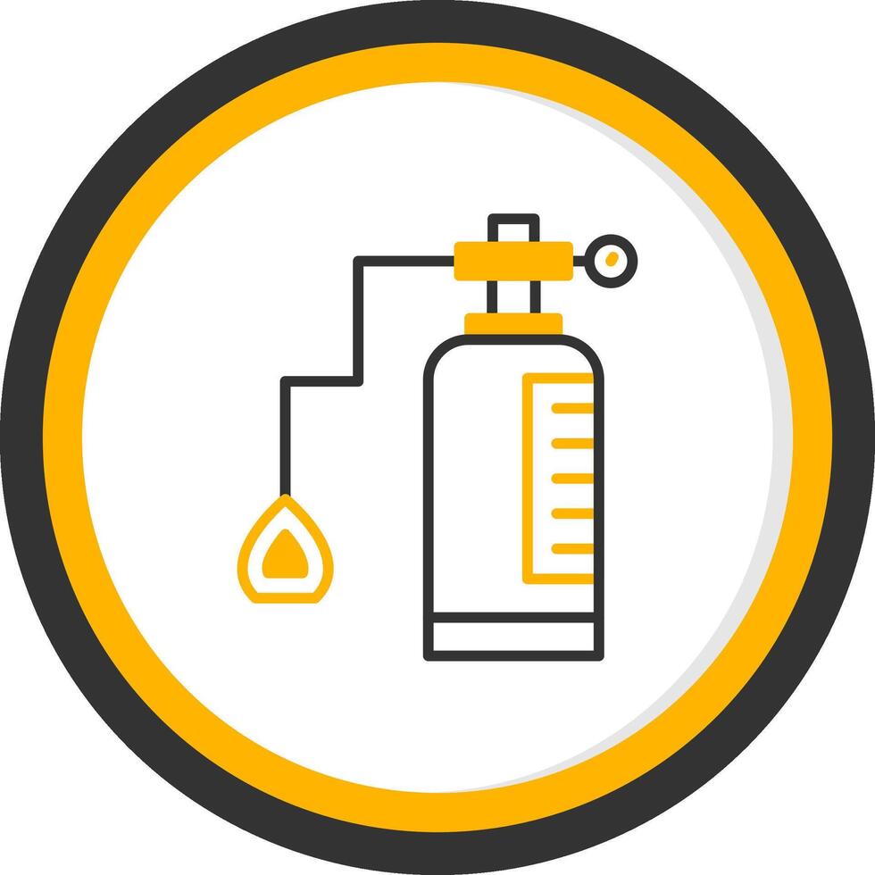Oxygen Tank Line Two Color Circle Icon vector