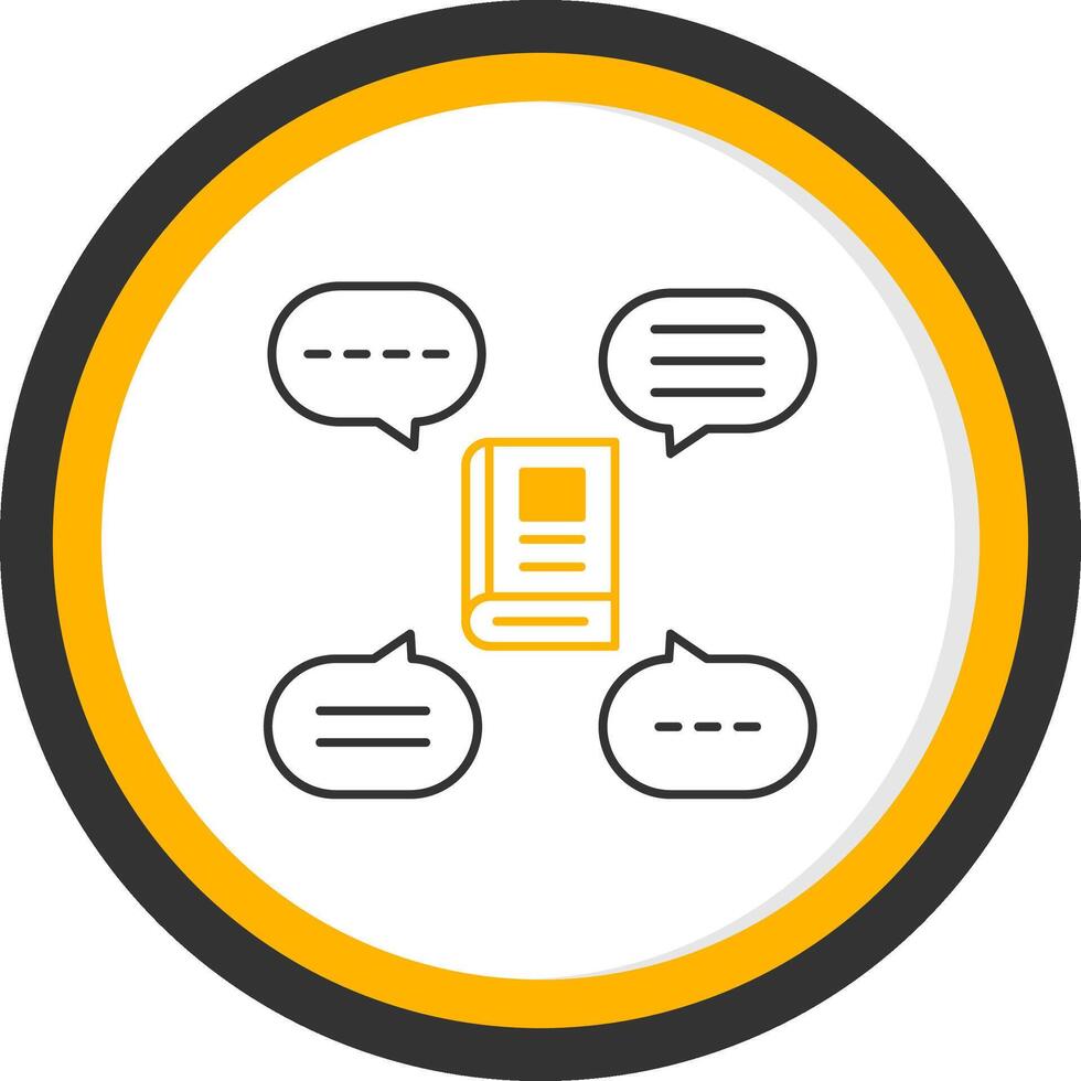 Discussion Group Line Two Color Circle Icon vector