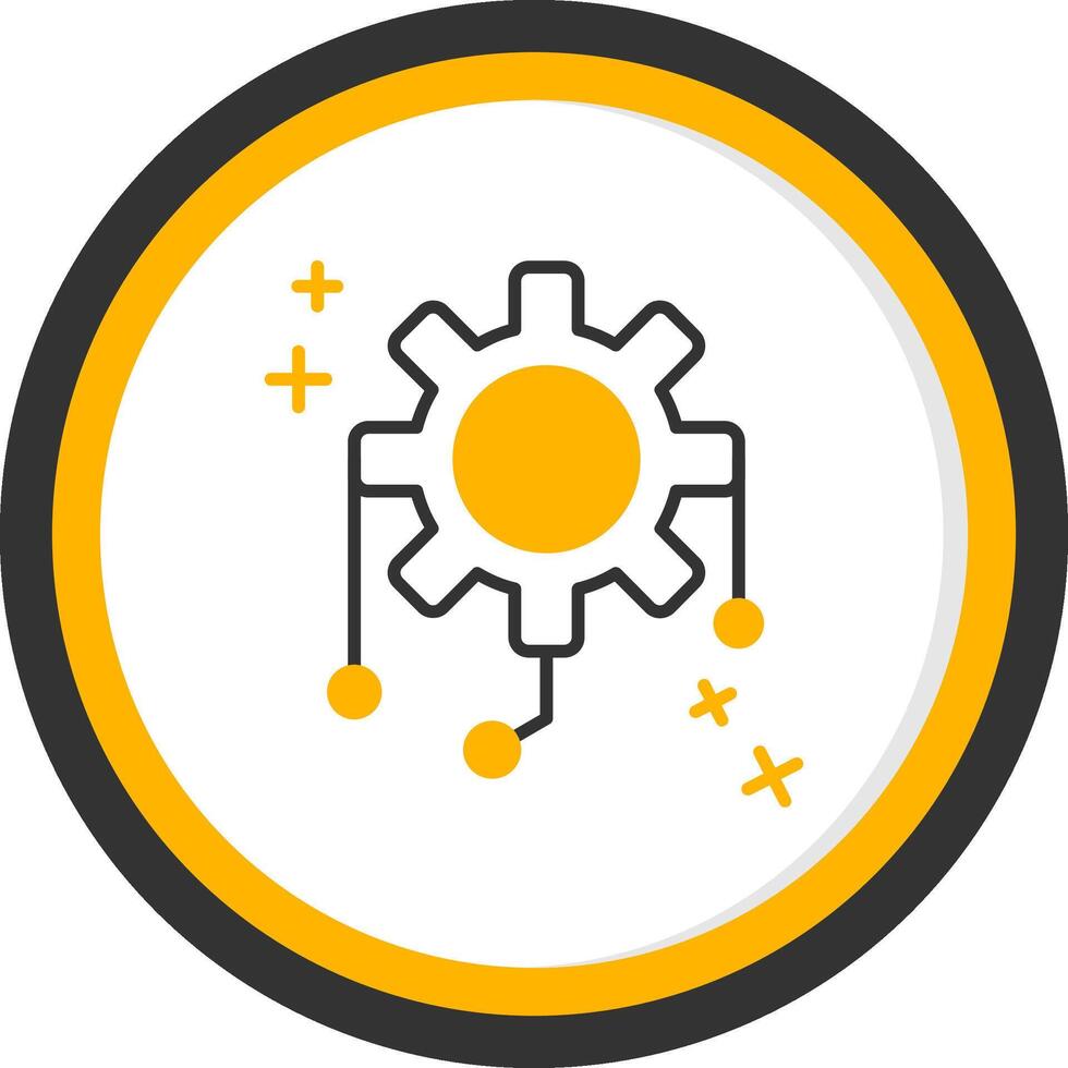Integration Line Two Color Circle Icon vector