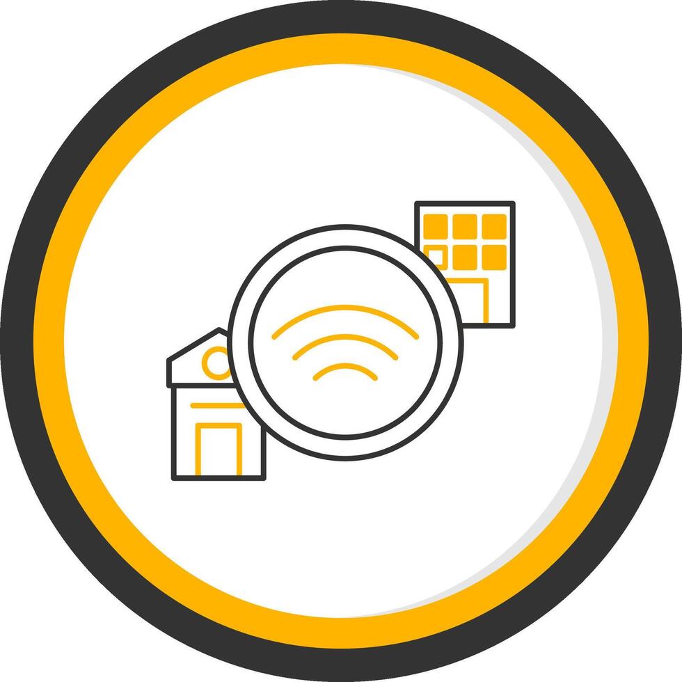 Hybrid Work Line Two Color Circle Icon vector