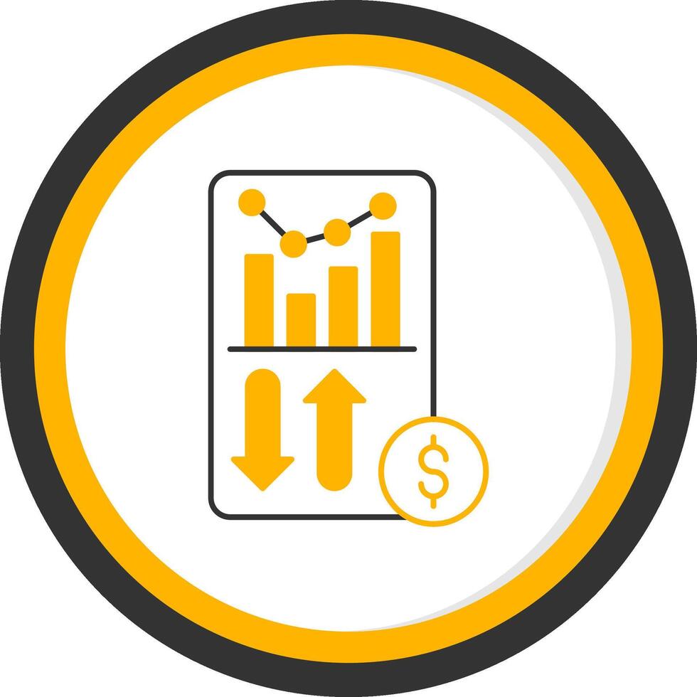 Sales Report Line Two Color Circle Icon vector