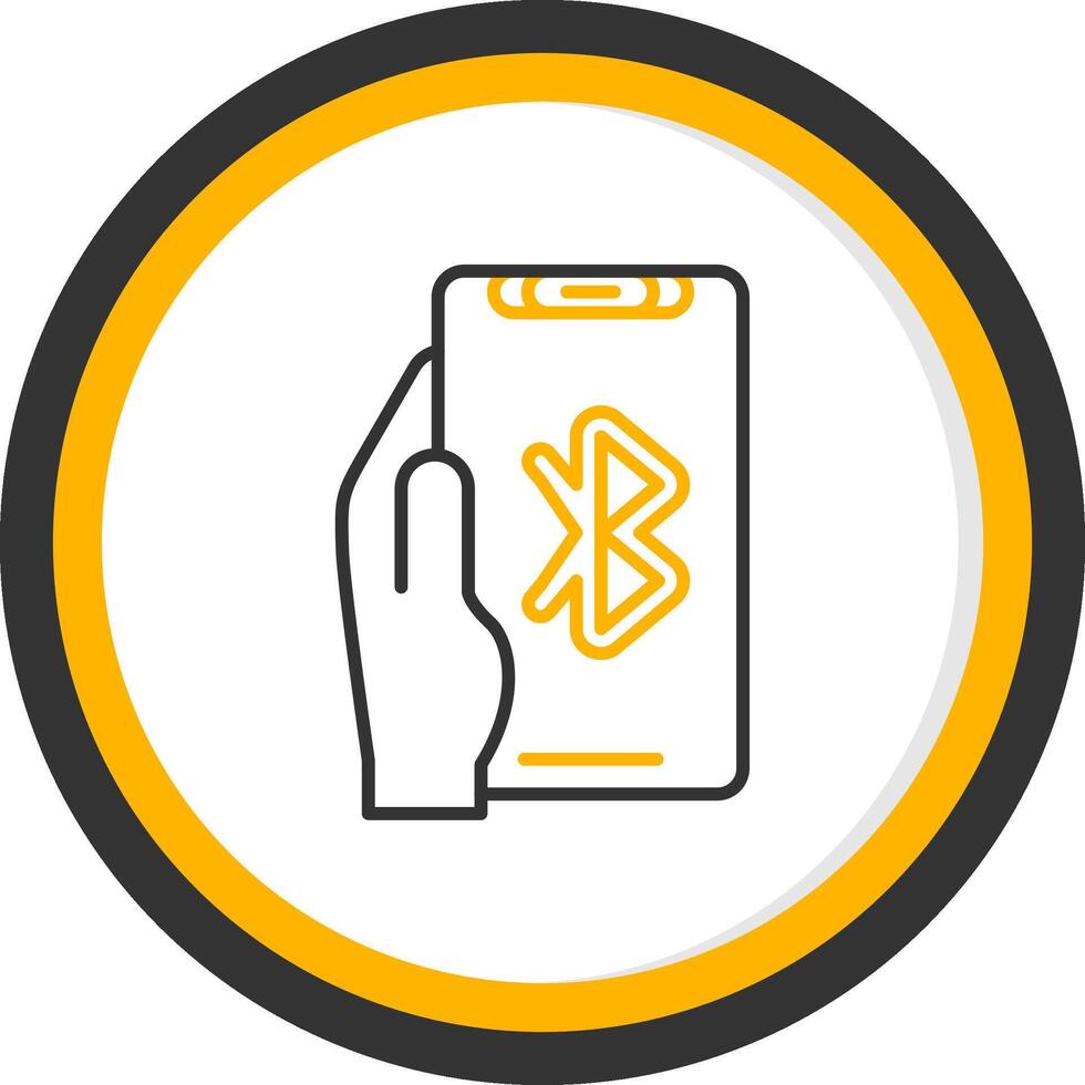 Bluetooth Line Two Color Circle Icon vector