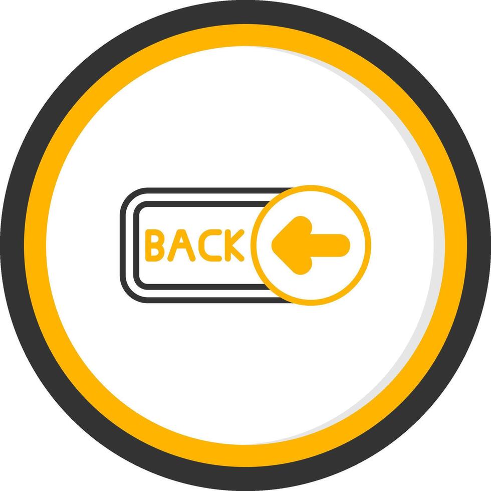 Back Line Two Color Circle Icon vector