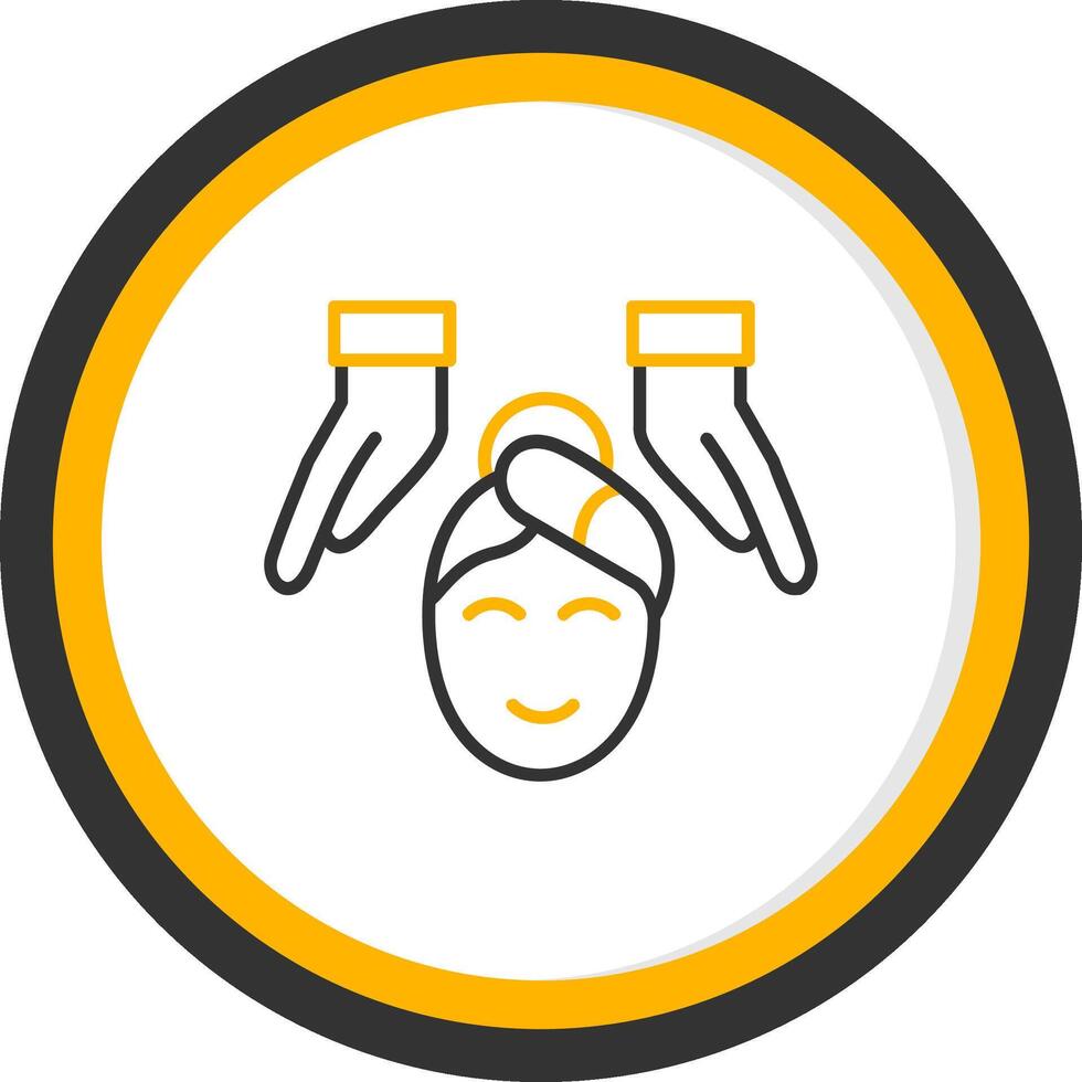Massage Line Two Color Circle Icon vector