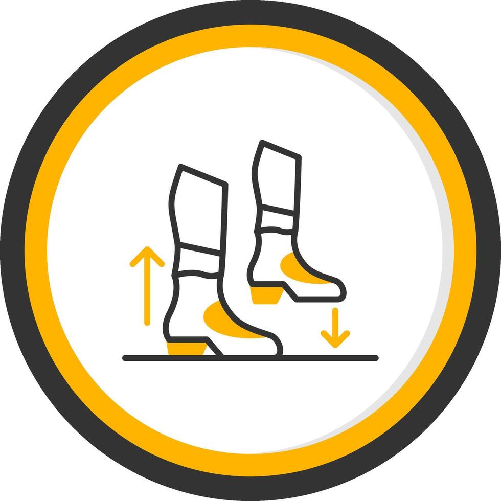 Step Line Two Color Circle Icon vector