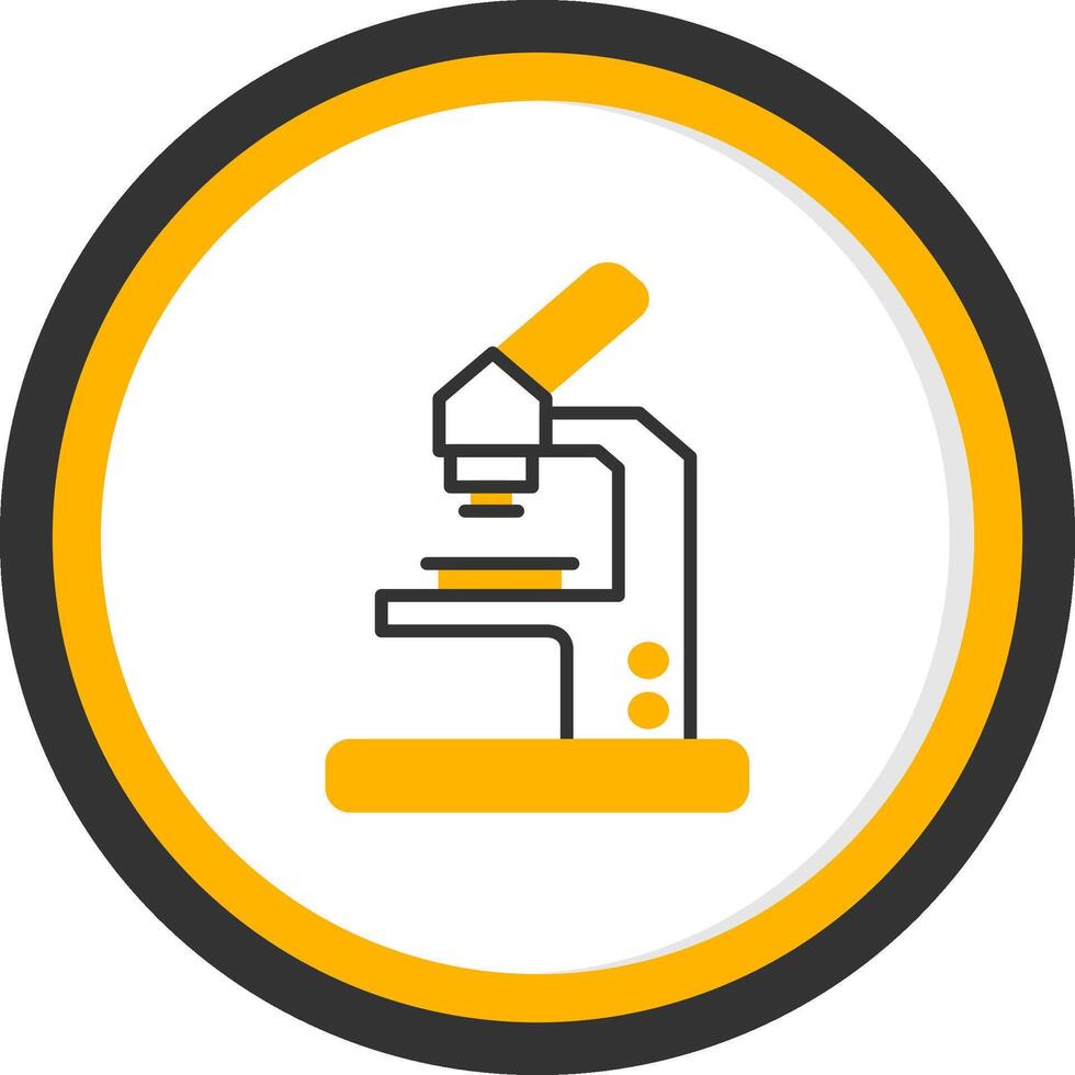 Microscope Line Two Color Circle Icon vector