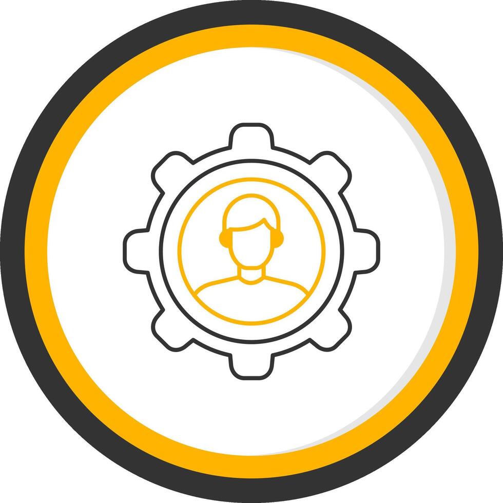 Customer Relationship Line Two Color Circle Icon vector