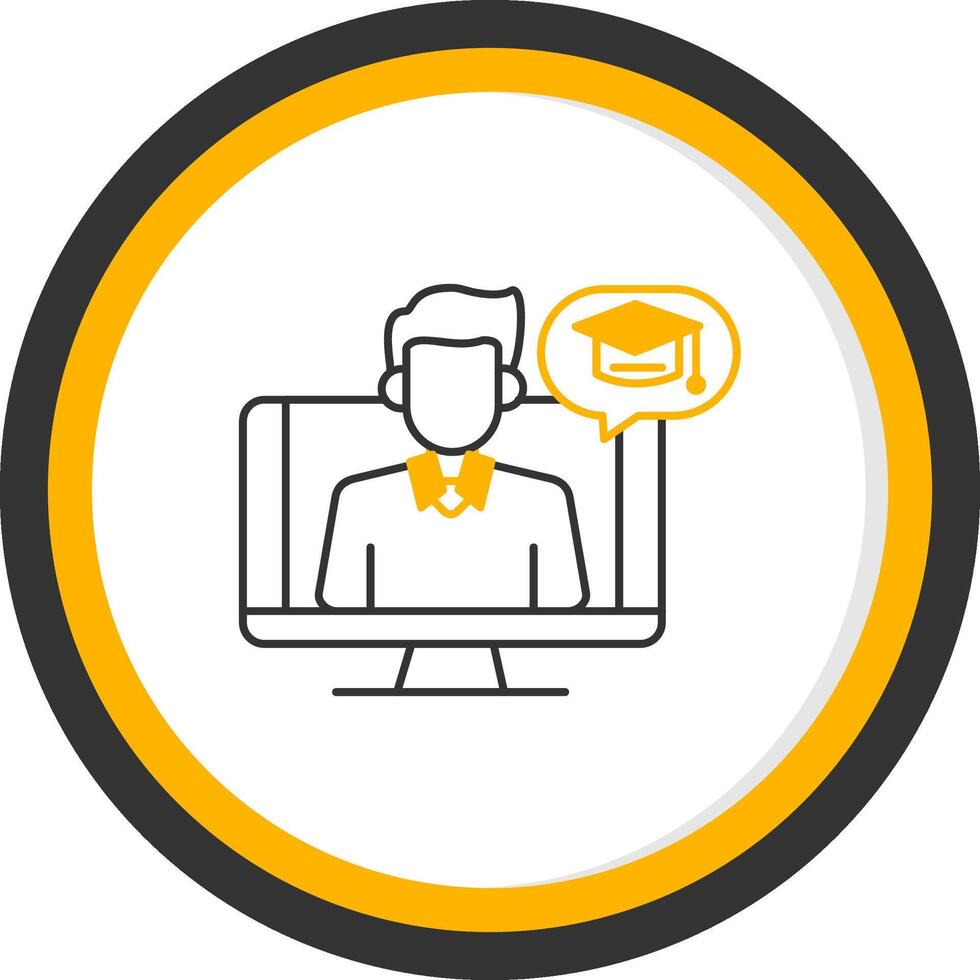 OnLine Two Color Circle Teacher Line Two Color Circle Icon vector