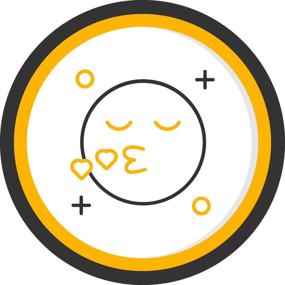 Kiss Line Two Color Circle Icon vector