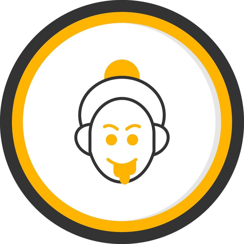 Drooling Line Two Color Circle Icon vector