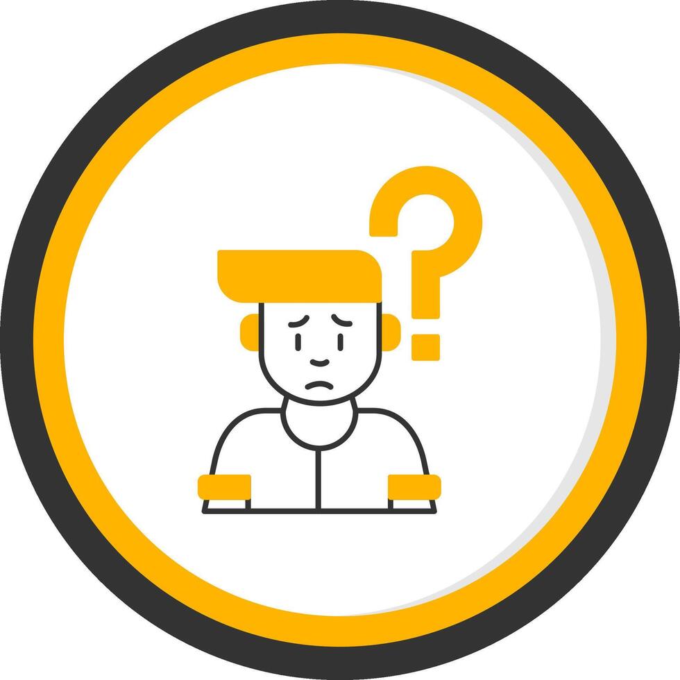 Confusion Line Two Color Circle Icon vector