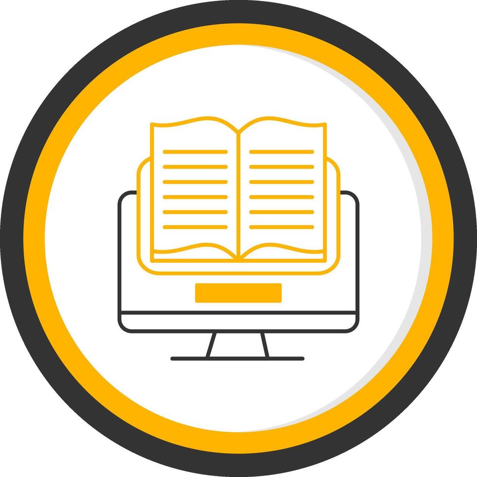 E Learning Line Two Color Circle Icon vector