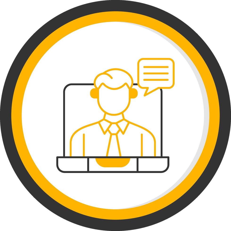 Virtual Meeting Line Two Color Circle Icon vector