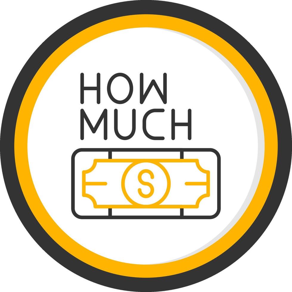 How Much Line Two Color Circle Icon vector