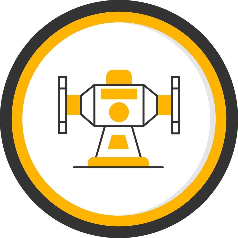 Bench Grinder Line Two Color Circle Icon vector