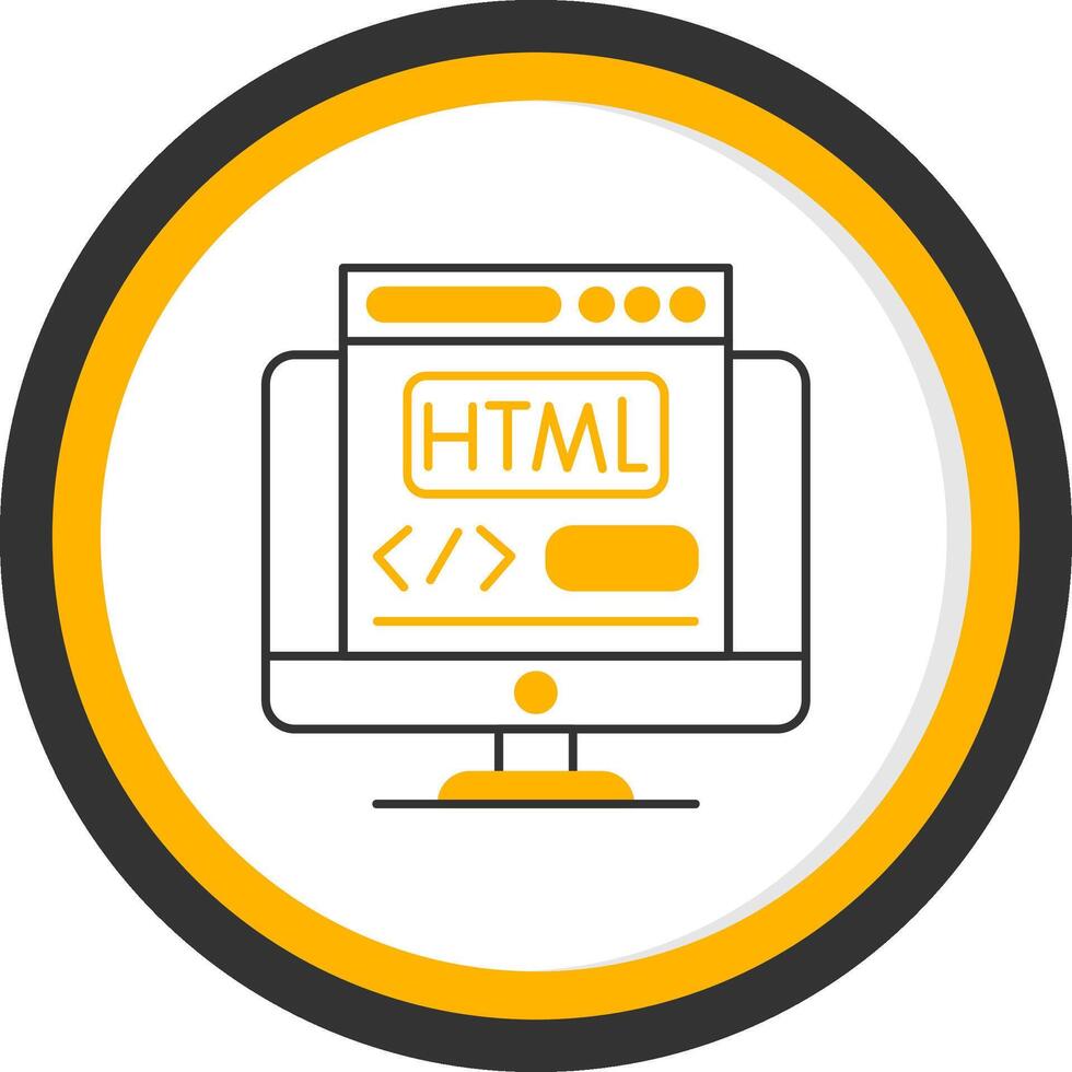 Html Line Two Color Circle Icon vector