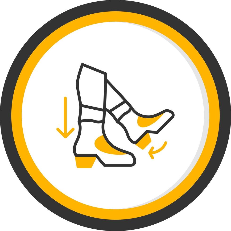 Step Back Line Two Color Circle Icon vector