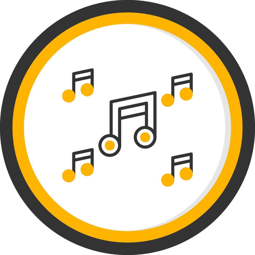 Music Line Two Color Circle Icon vector