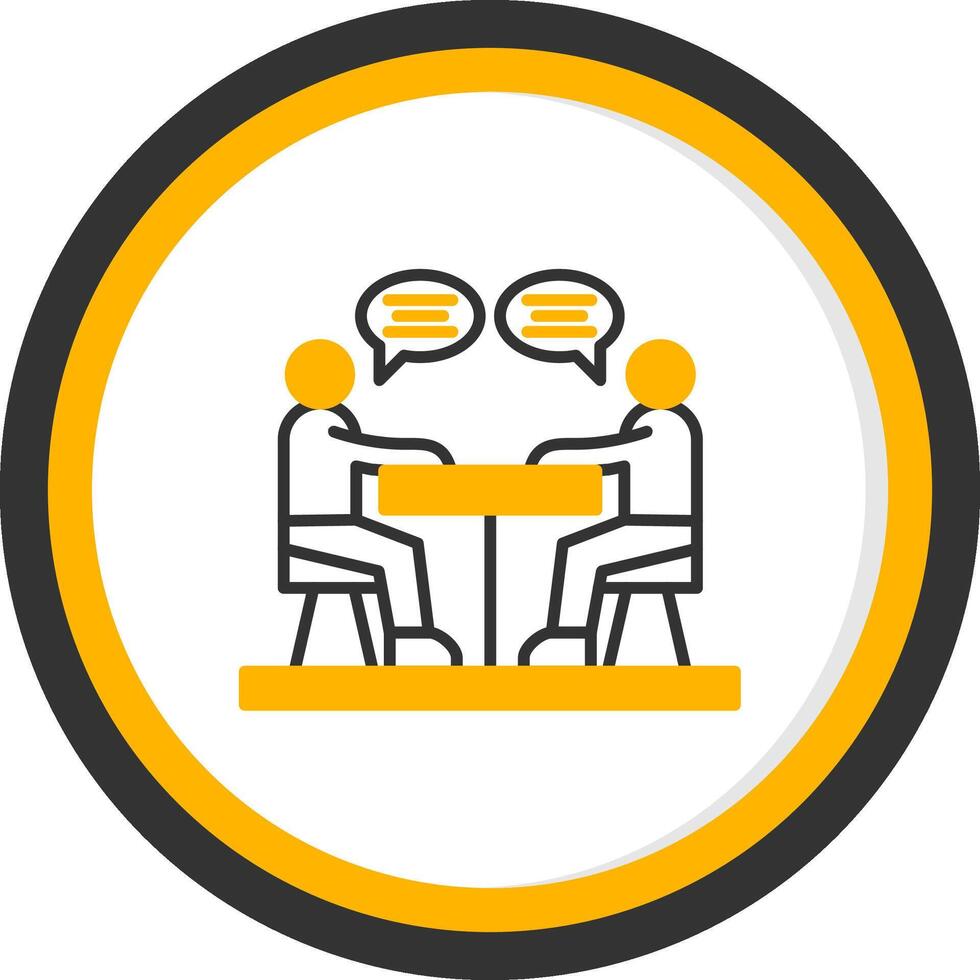 Discussion Line Two Color Circle Icon vector