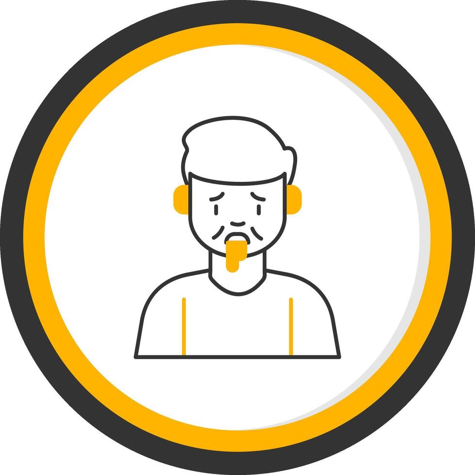 Drooling Line Two Color Circle Icon vector