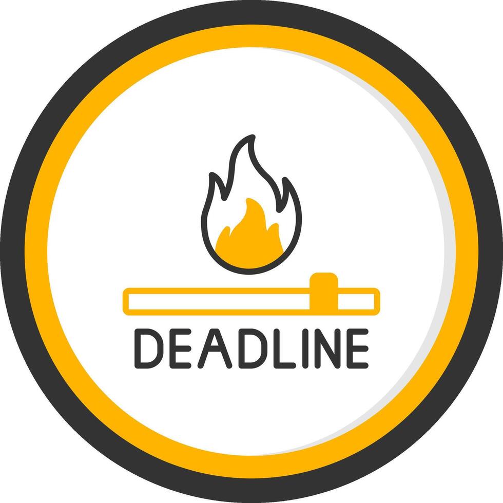 DeadLine Two Color Circle Line Two Color Circle Icon vector