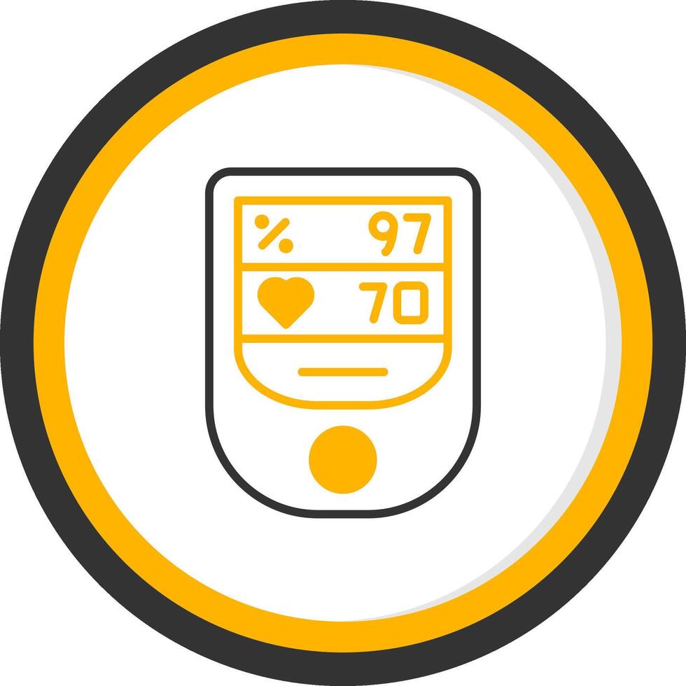 Pulse Oximeter Line Two Color Circle Icon vector