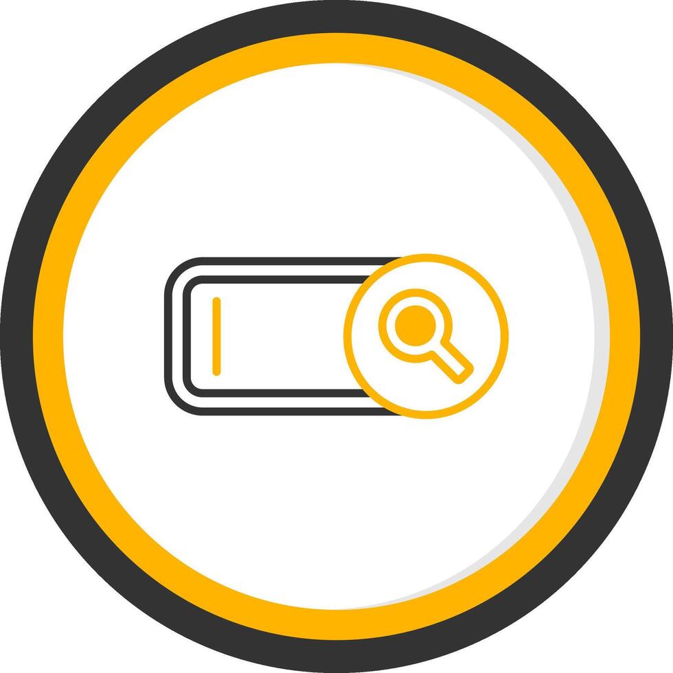 Search Line Two Color Circle Icon vector