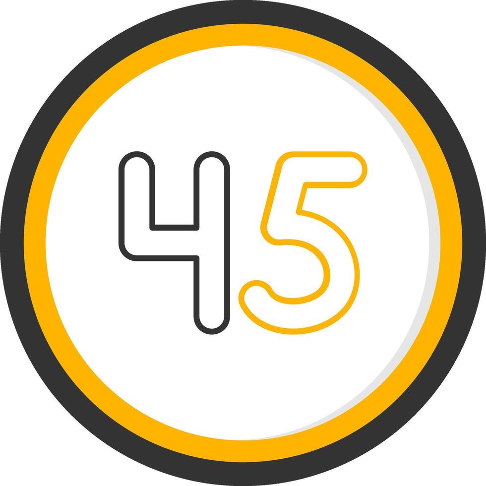 Forty five Line Two Color Circle Icon vector