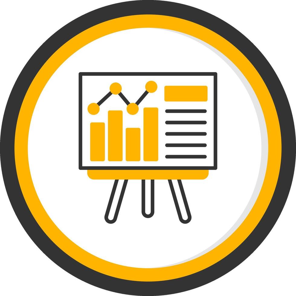 presentación línea dos color circulo icono vector