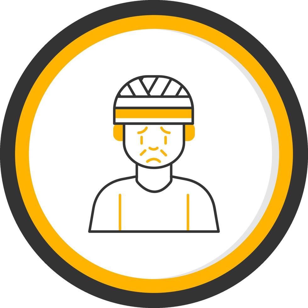 Head Injury Line Two Color Circle Icon vector