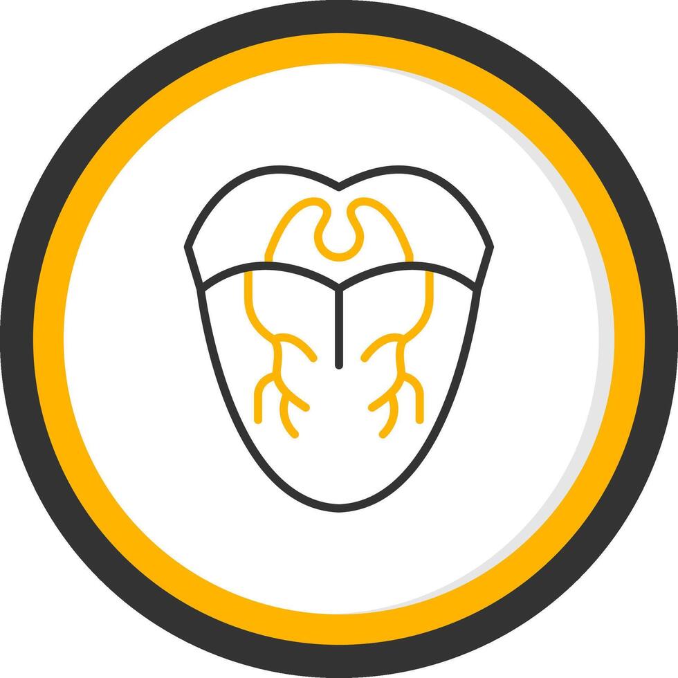 Tongue Line Two Color Circle Icon vector
