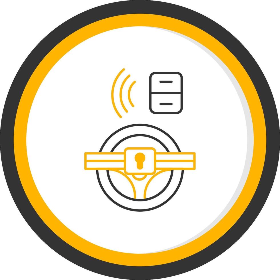 Car Alarm Line Two Color Circle Icon vector