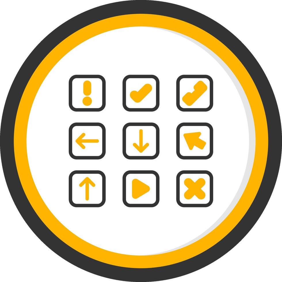 Web Button Line Two Color Circle Icon vector