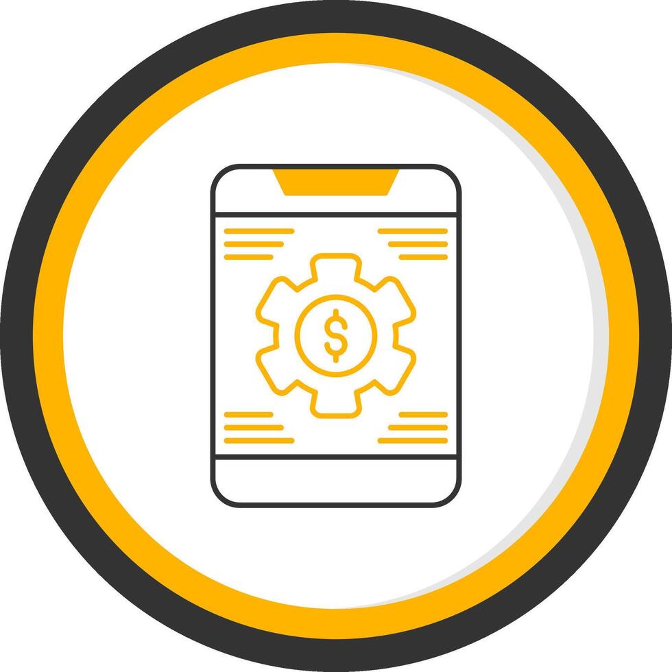 Banking App Settings Line Two Color Circle Icon vector