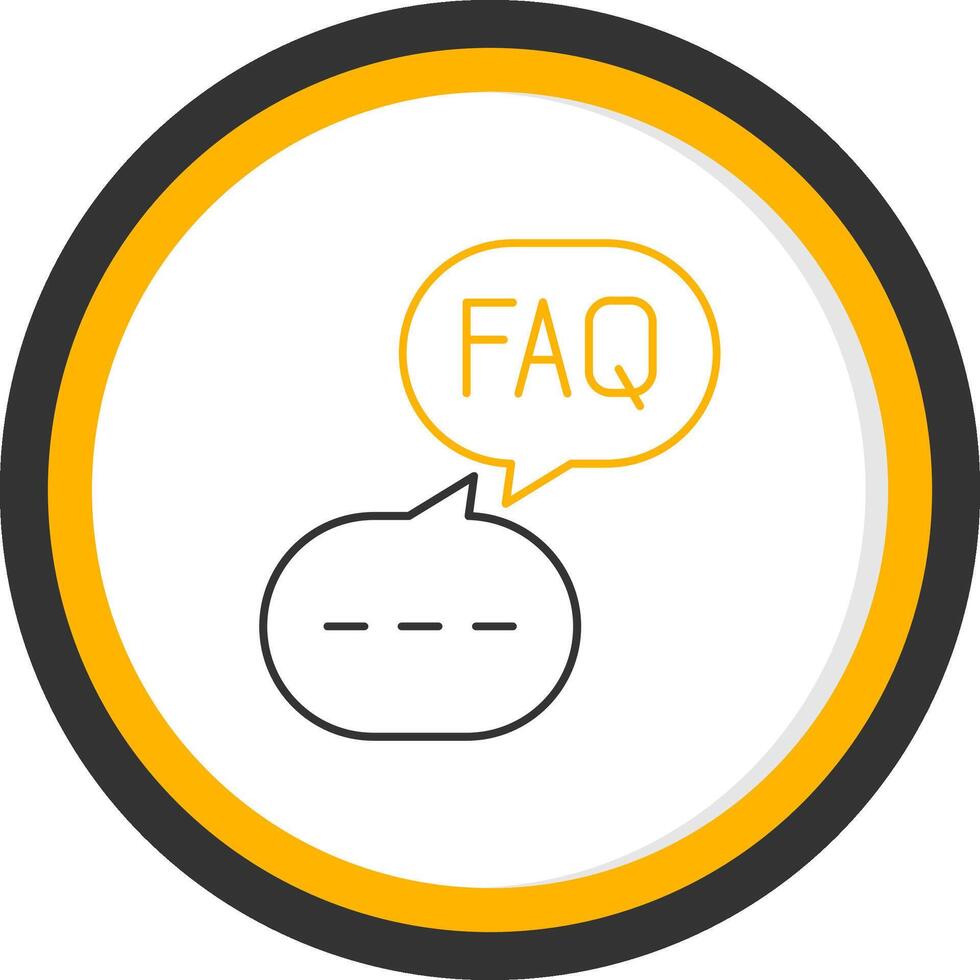 Faq Line Two Color Circle Icon vector