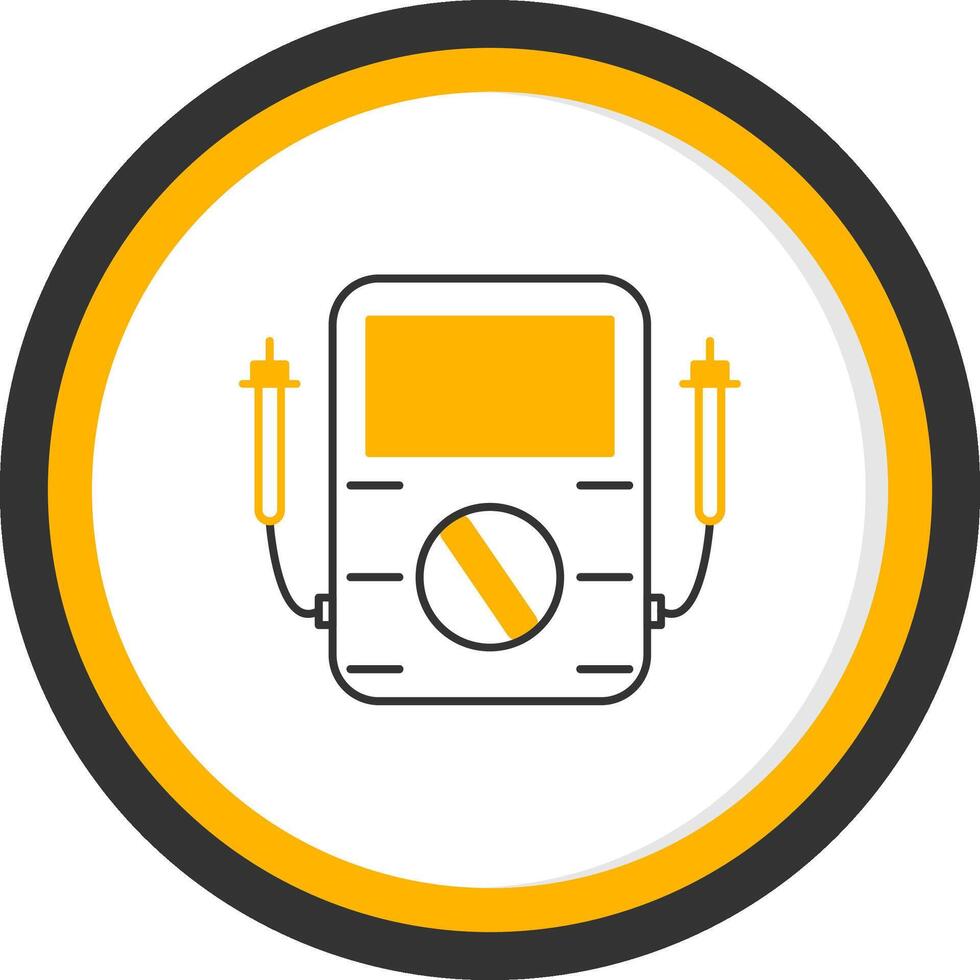 Voltmeter Line Two Color Circle Icon vector