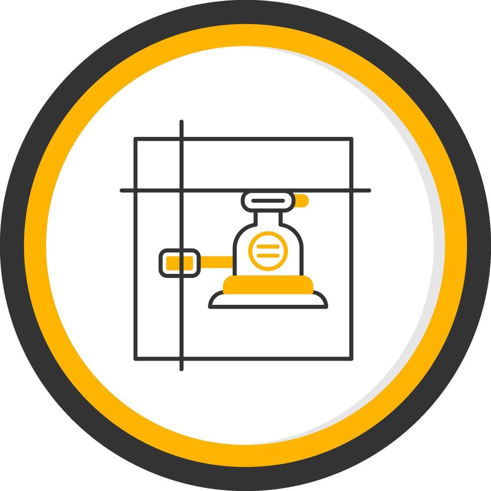 Laser Level Line Two Color Circle Icon vector